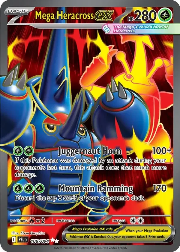 Mega Heracross EX 108/094 Phantasmal Flames