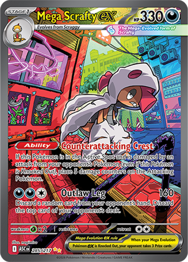 Mega Scrafty EX 285/217 Ascended Heroes