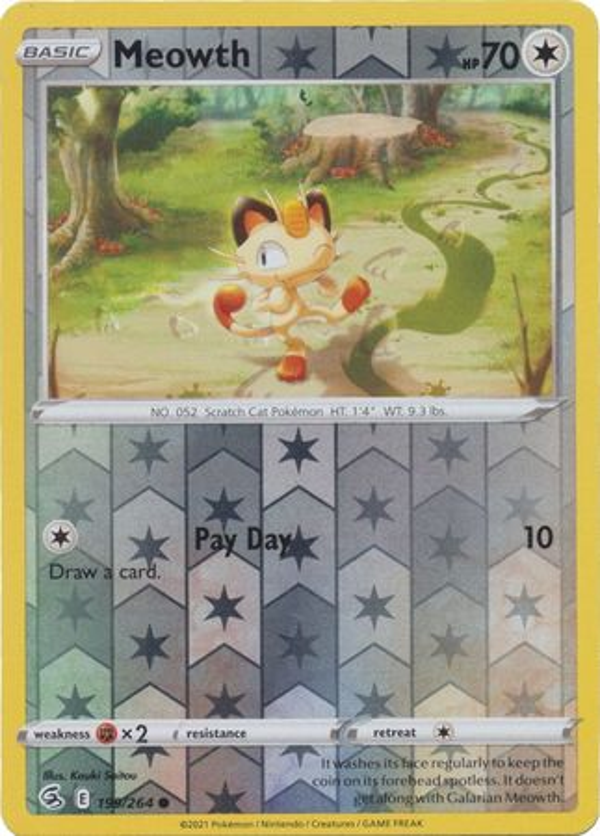 Meowth 199/264 reverse holo (Fusion Strike)