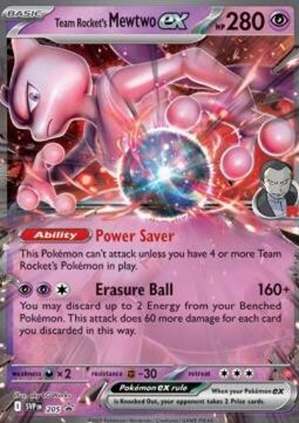 Team Rocket's Mewtwo EX svp205 Black Star Promo,s