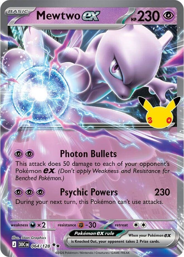 Mewtwo EX 064/128 30th Anniversary