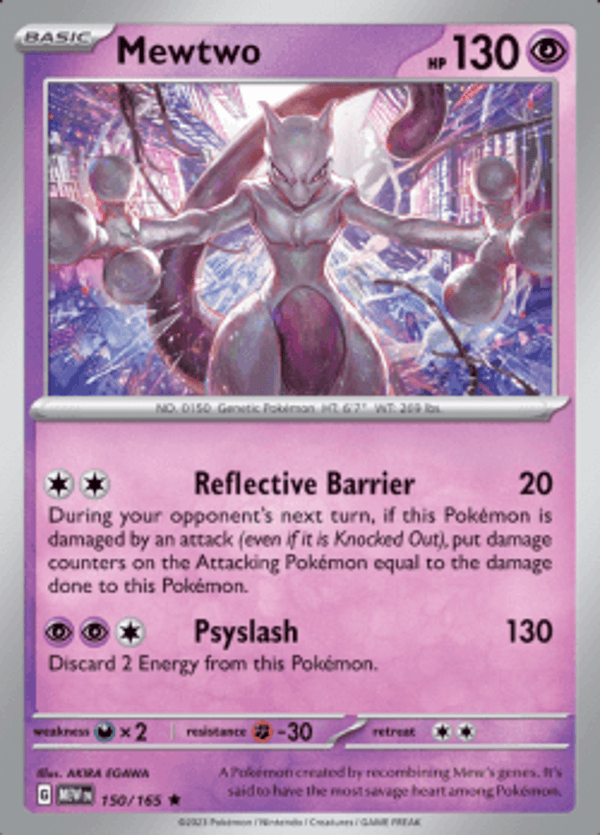 Mewtwo 150/165 holo pokemon 151