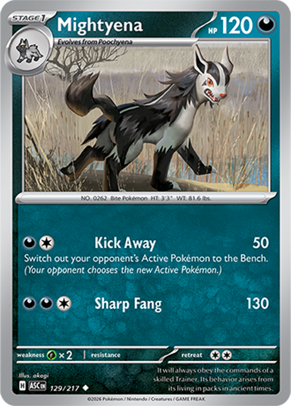 Mightyena 129/217 Reverse Holo Ascended Heroes