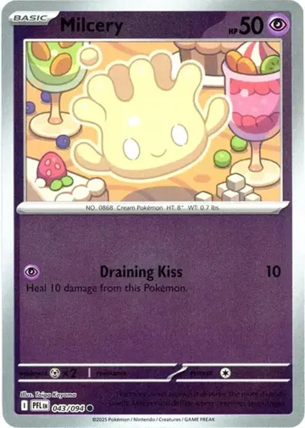 Milcery 043/094 Reverse Holo Phantasmal Flames