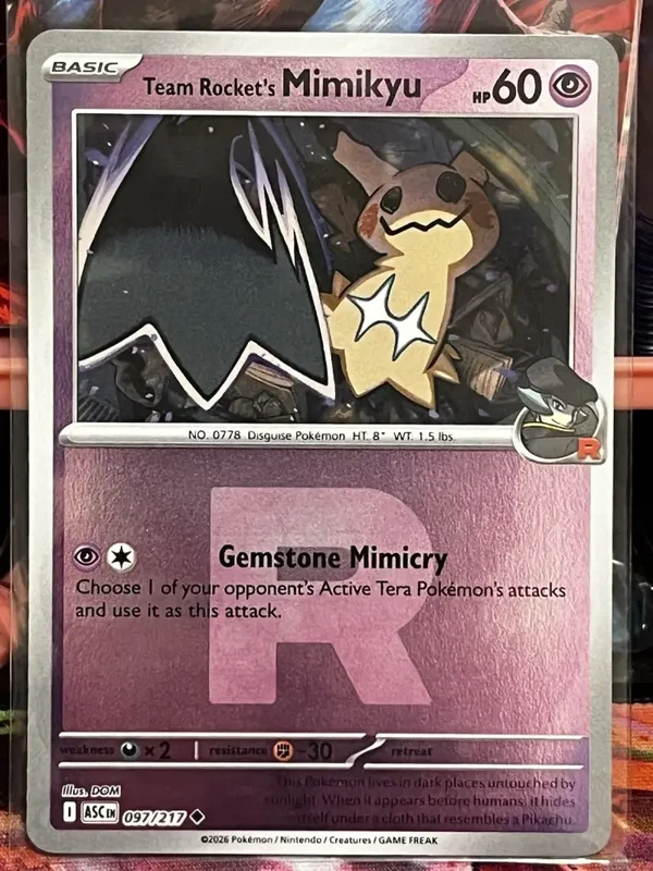 Team Rocket's Mimikyu 097/217 Reverse Holo Rocket Ascended Heroes