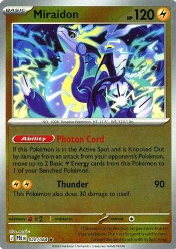 Miraidon 028/084 reverse holo Pitch Black