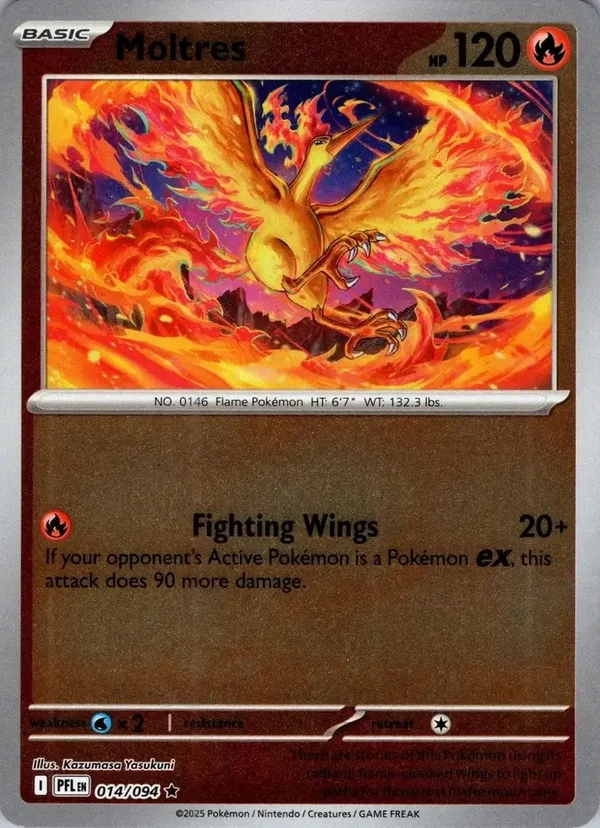 Moltres 014/094 Reverse Holo Phantasmal Flames