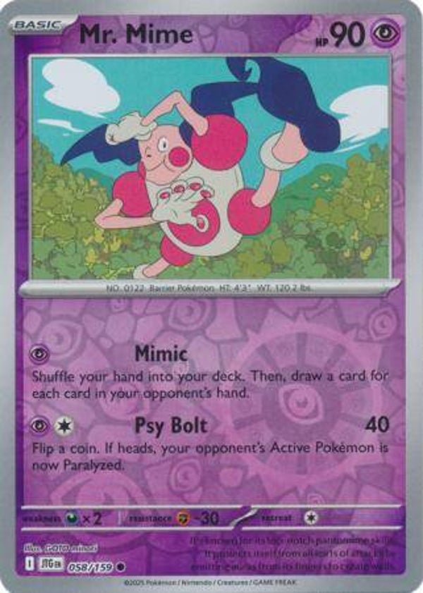 Mr. Mime 058/159 Reverse Holo Journey Together