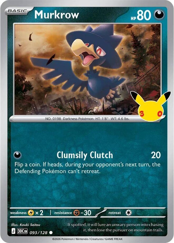 Murkrow 093/128 holo 30th Anniversary