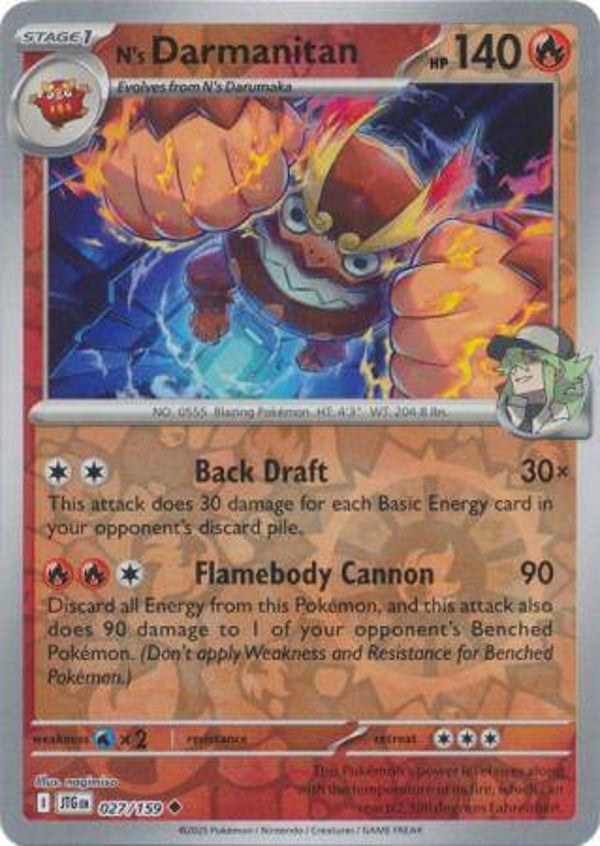 N's Darmanitan 027/159 Reverse Holo Journey Together