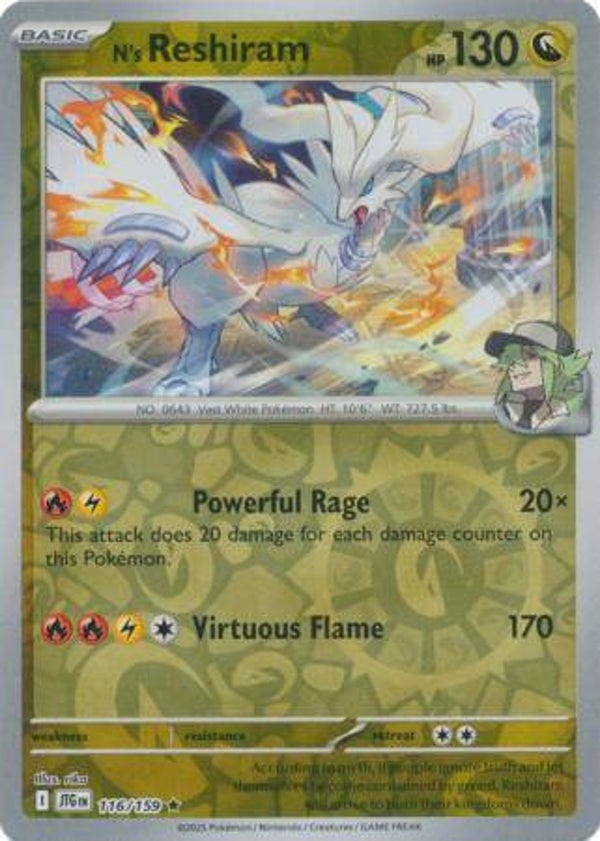 N's Reshiram 116/159 Reverse Holo Journey Together