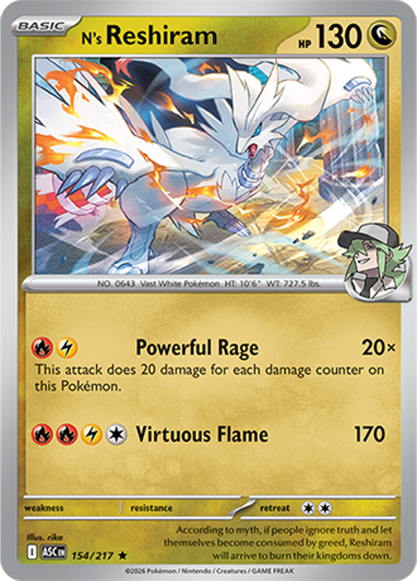 N's Reshiram 154/217 Holo Ascended Heroes