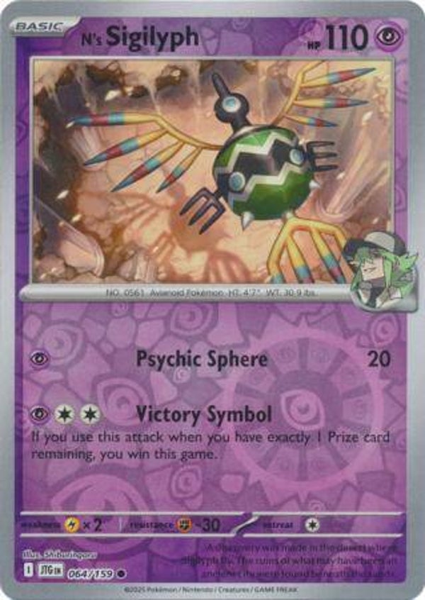 N's Sigilyph 064/159 Reverse Holo Journey Together