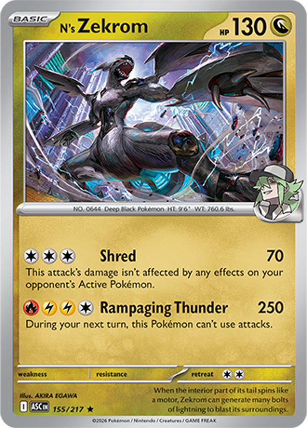 N's Zekrom 155/217 Holo Ascended Heroes