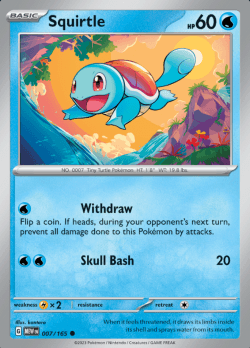 Squirtle 007/165 reverse holo pokemon 151