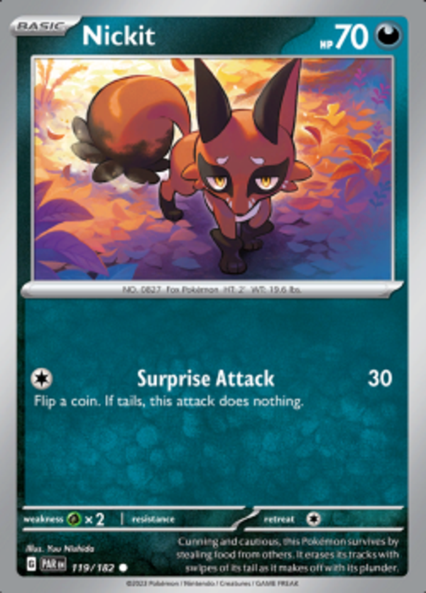 Nickit 119/182 reverse holo Paradox Rift