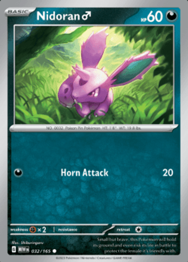 Nidoran 032/165 reverse holo pokemon 151