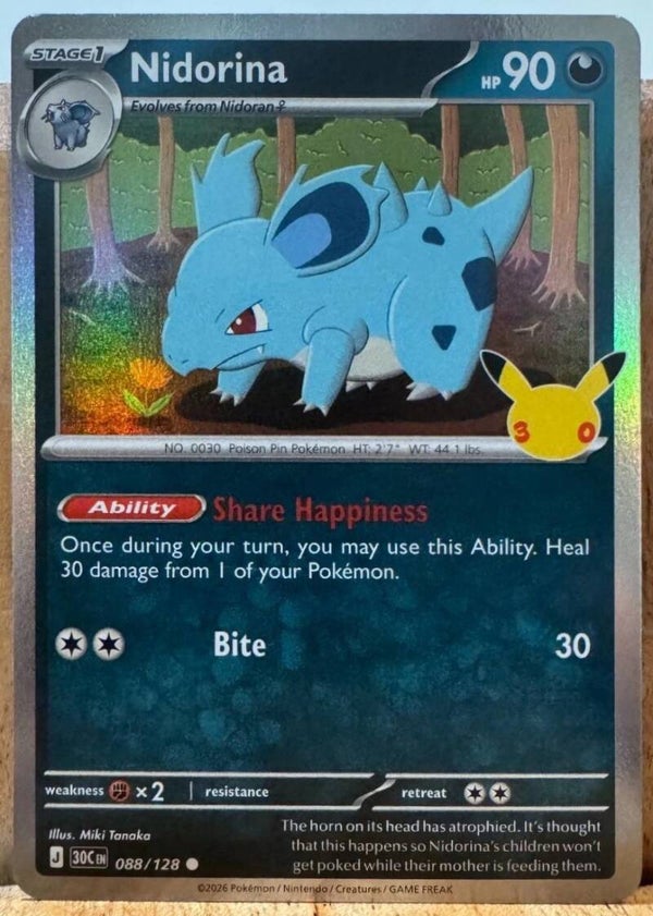 Nidorina 088/128 holo 30th Anniversary