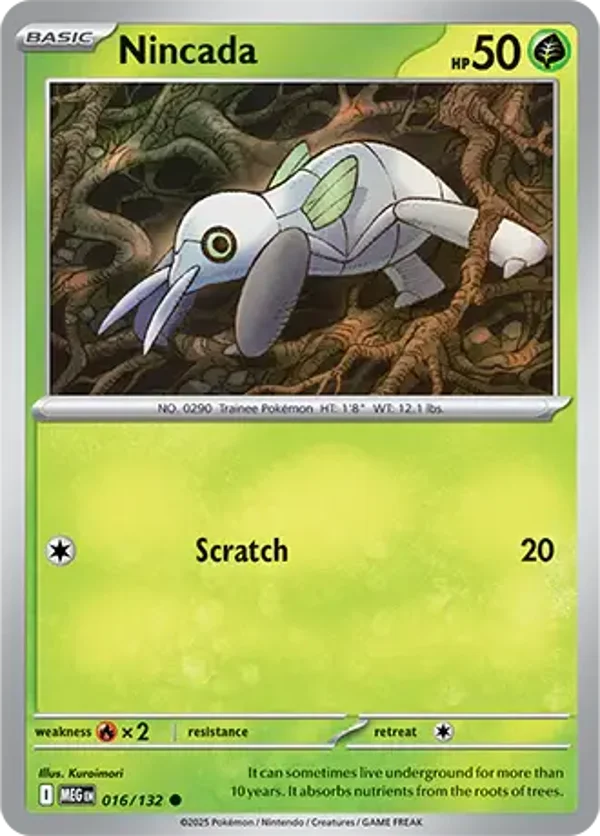 Nincada 016/132 Reverse Holo Mega Evolution