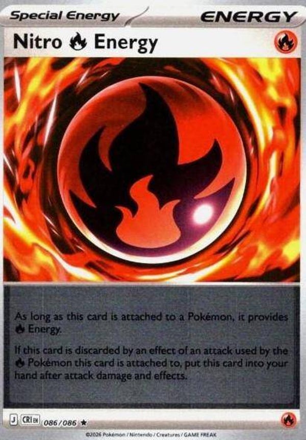 Nitro Fire Energy 086/086 reverse holo Chaos Rising