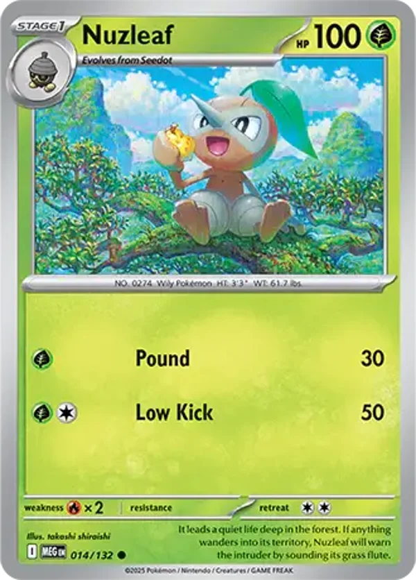 Nuzleaf 014/132 Reverse Holo Mega Evolution