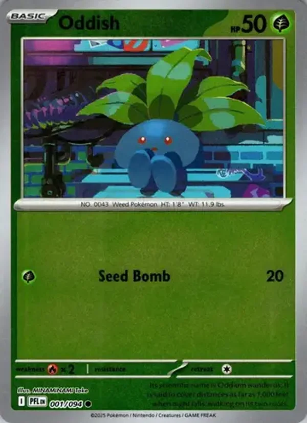 Oddish 001/094 Reverse Holo Phantasmal Flames