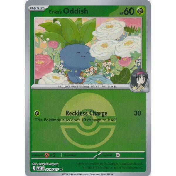 Erika's Oddish 001/217 Reverse Holo Poke Ball Ascended Heroes