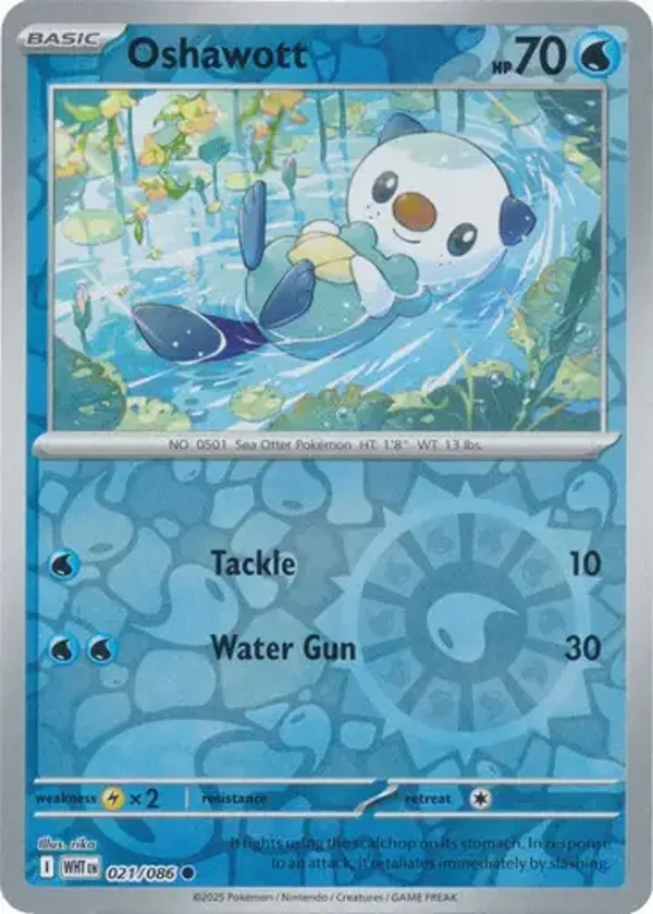 Oshawott 021/086 Reverse Holo White Flare