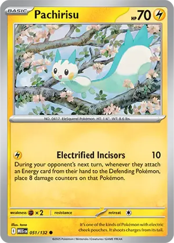 Pachirisu 051/132 Reverse Holo Mega Evolution