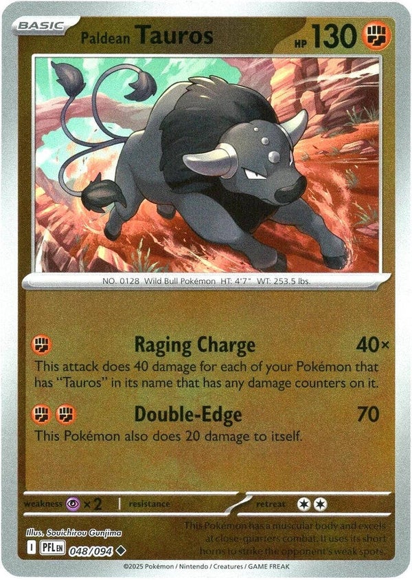 Paldean Tauros 048/094 Reverse Holo Phantasmal Flames