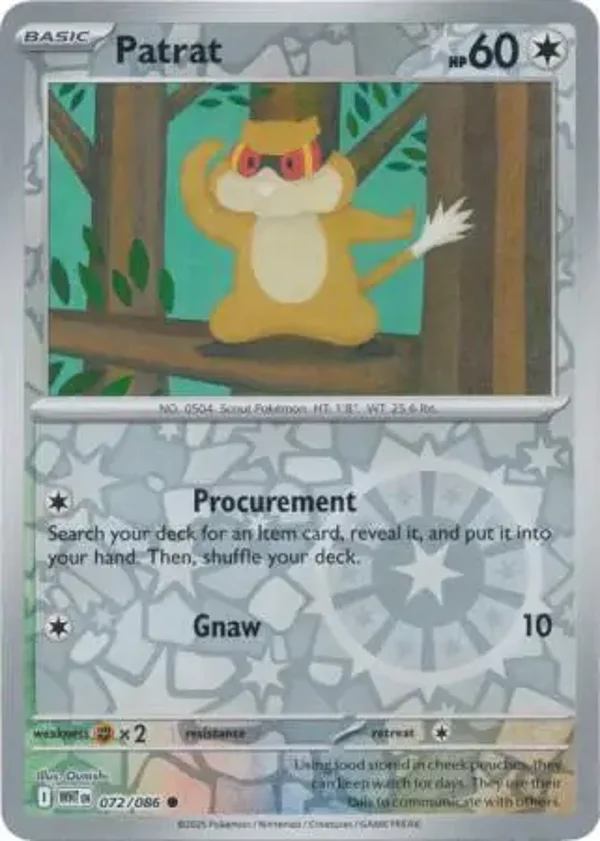 Patrat 072/086 Reverse Holo White Flare