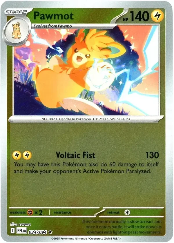 Pawmot 034/094 Reverse Holo Phantasmal Flames