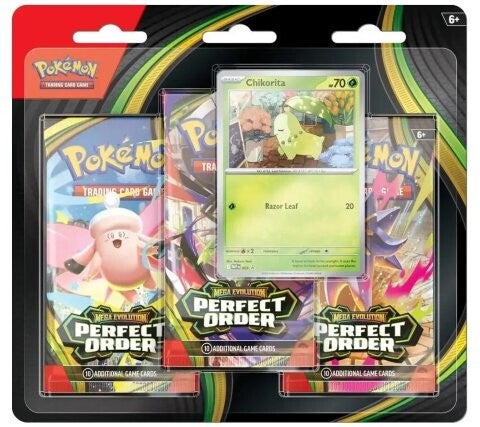 Perfect Order 3 Pack Blister Chikorita Mega Evolutions