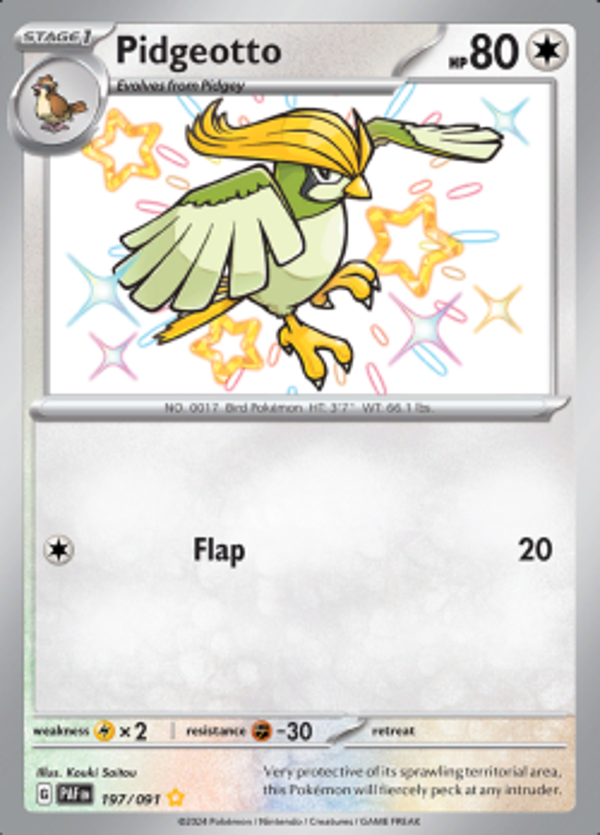 Pidgeotto 197/091 Paldean Fates