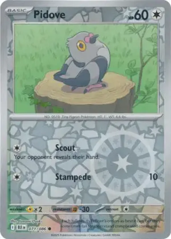 Pidove 071/086 Reverse Holo Black Bolt