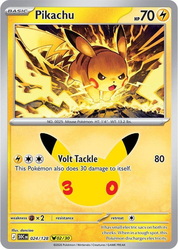 Pikachu 024/128 holo 30th Anniversary