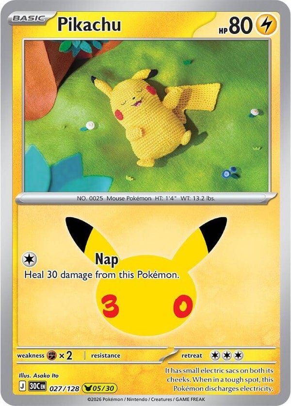 Pikachu 027/128 holo 30th Anniversary