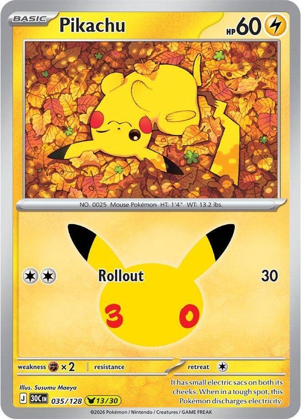 Pikachu 035/128 holo 30th Anniversary