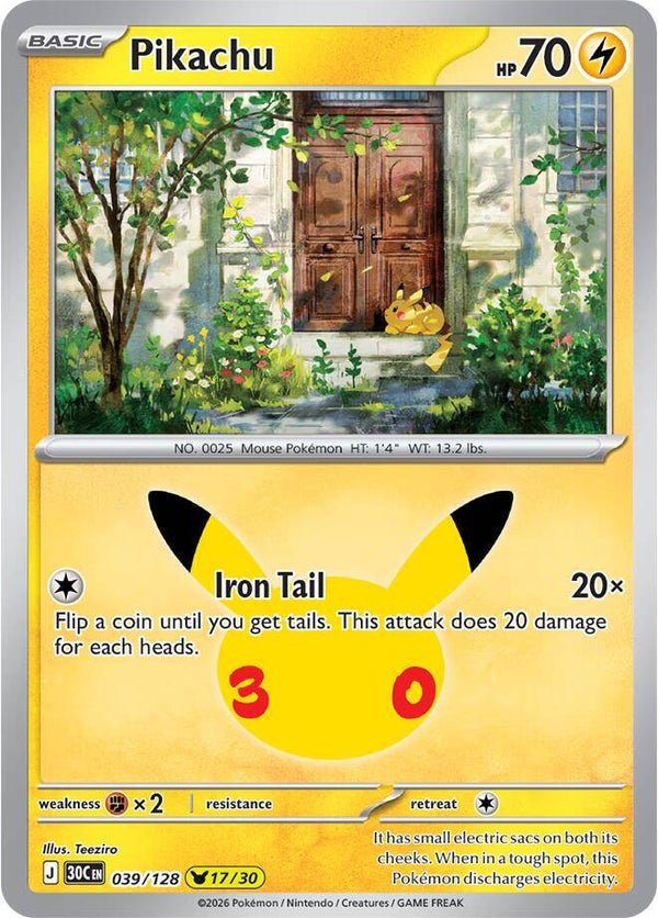 Pikachu 039/128 holo 30th Anniversary