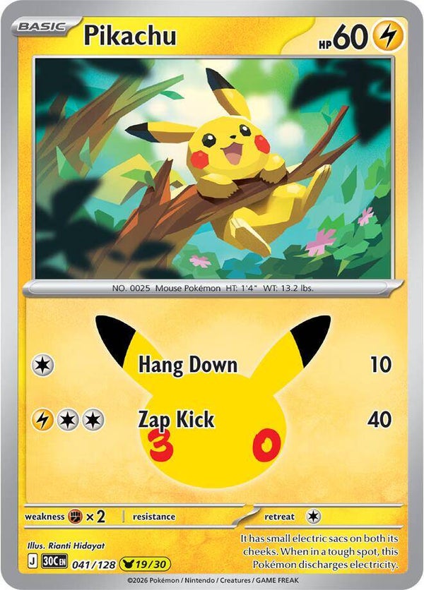 Pikachu 041/128 holo 30th Anniversary