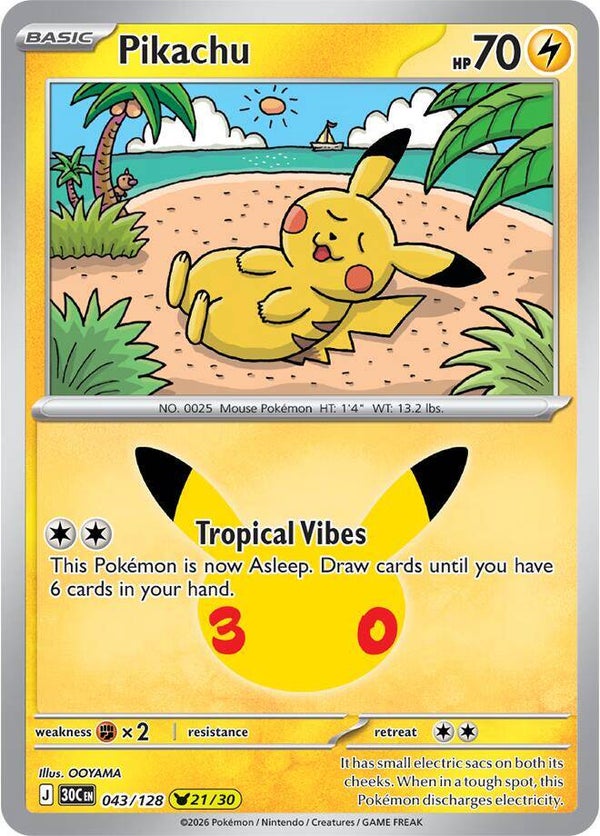 Pikachu 043/128 holo 30th Anniversary