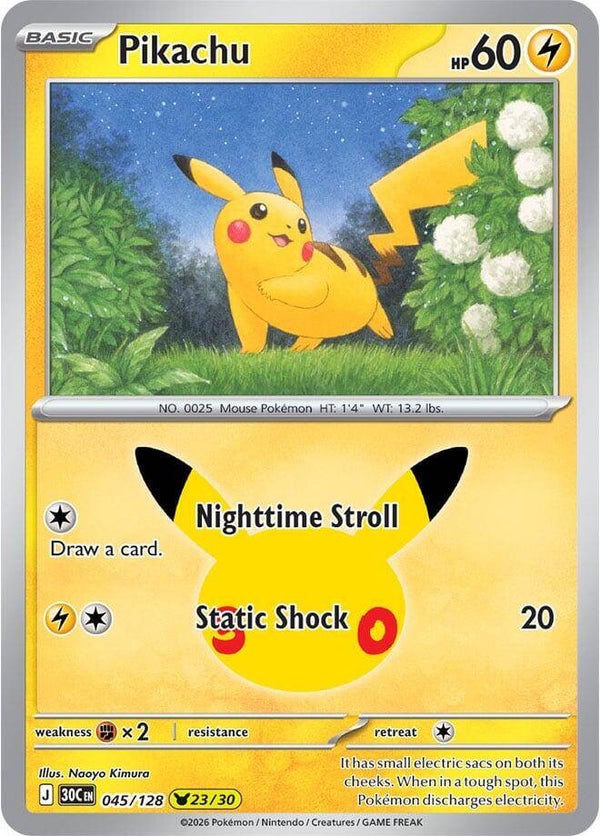 Pikachu 045/128 holo 30th Anniversary