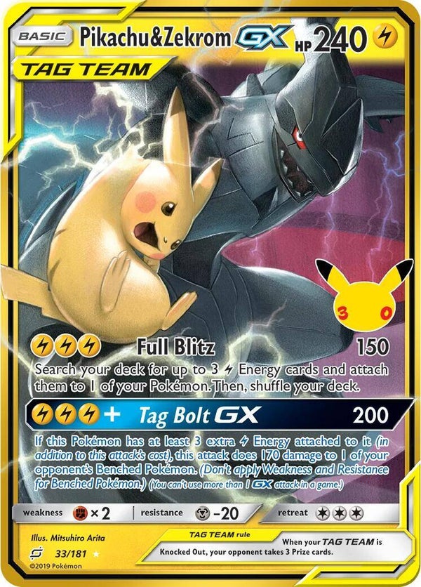 Pikachu & Zekrom GX 33/181 Classic 30th Anniversary