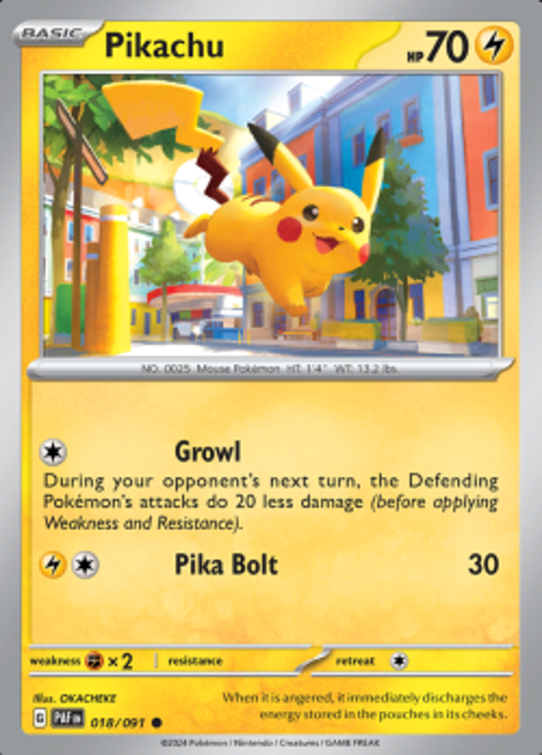 Pikachu 018/091 reverse holo Paldean Fates