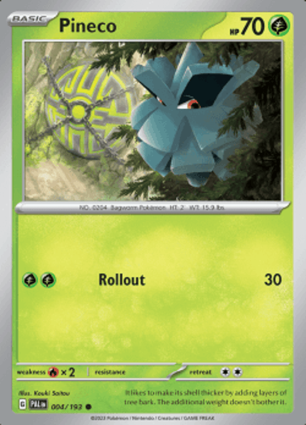 Pineco 004/193 reverse holo Paldea evolved