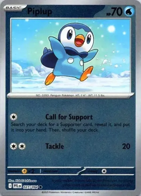 Piplup 027/094 Reverse Holo Phantasmal Flames
