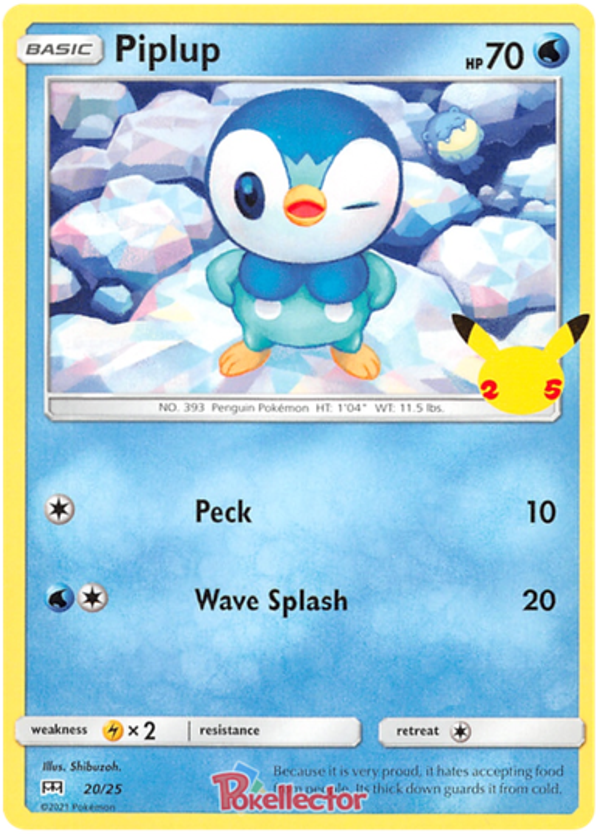 Piplup 20/25 Promo 25TH ANNIVERSARY MC DONALD'S
