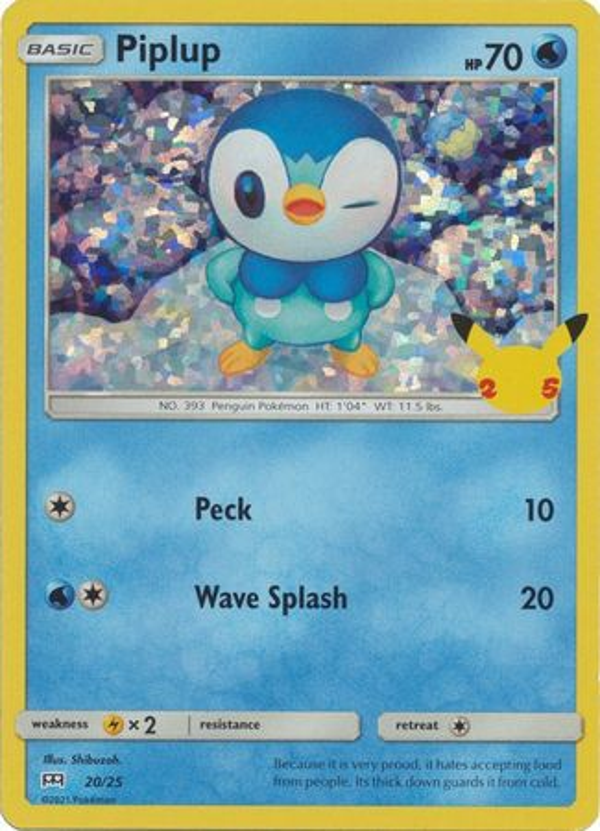 Piplup 20/25 Promo holo 25TH ANNIVERSARY MC DONALD'S