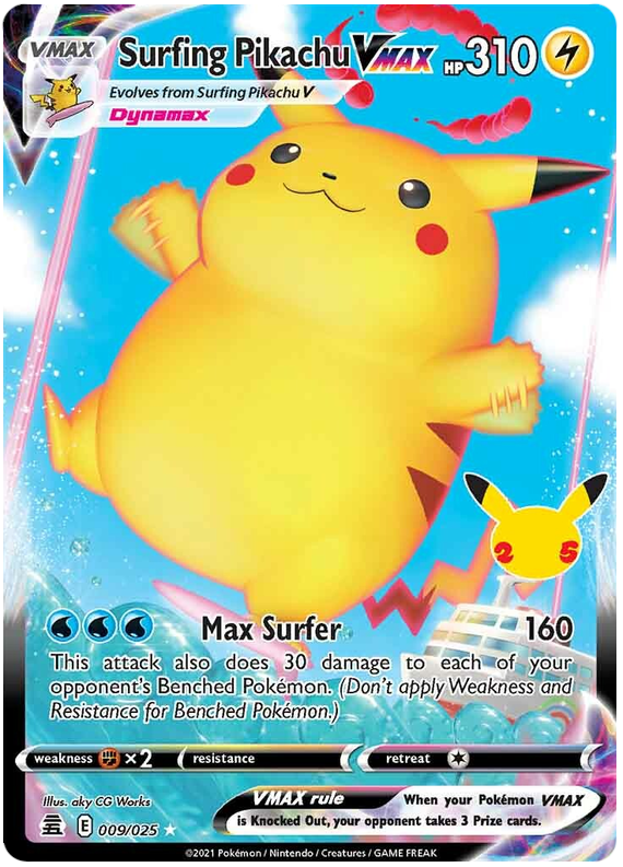 Surfing Pikachu VMAX 009/025  Celebrations