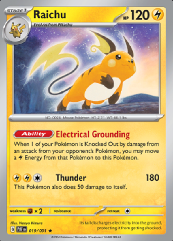 Raichu 019/091 holo Paldean Fates